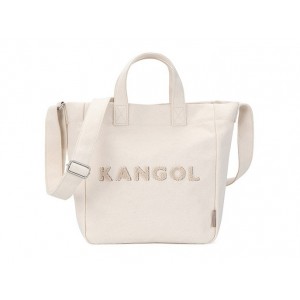 Kangol Fluffy Logo Canvas Totebag- Ivory 3792